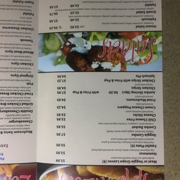 the menu and prices
