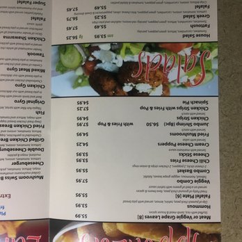 Wings & Grill - the menu and prices - Greek Near Me - Toledo, Ohio