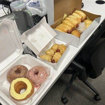 Jarams Donuts - Custard Cream Topped Croissant Donut, Strawberry Glazed Croissant Donut, Small Croissant Kolache, Jumbo Regular Kolache - Donuts Near Me - Dallas, Texas Jarams Donuts - Custard Cream Topped Croissant Donut, Strawberry Glazed Croissant Donut, Small Croissant Kolache, Jumbo Regular Kolache - Donuts Near Me - Dallas, Texas