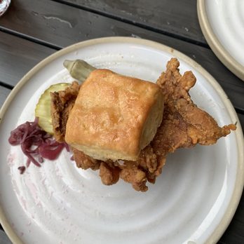 Yardbird Table & Bar - Chicken & Biscuit are normally 2 per order but I ate one before I took the pic...my bad - Southern Near Me - Miami Beach, Florida Yardbird Table & Bar - Chicken & Biscuit are normally 2 per order but I ate one before I took the pic...my bad - Southern Near Me - Miami Beach, Florida