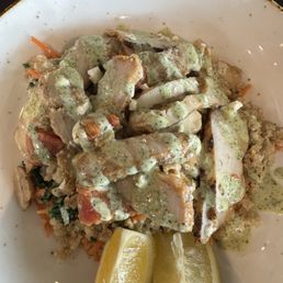 Pesto chicken quinoa bowl that was outstanding!! The tender chicken multi flavors well blended !! Pesto chicken quinoa bowl that was outstanding!! The tender chicken multi flavors well blended !!