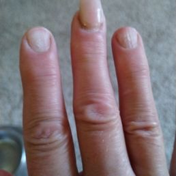 Nails not 48 hours after having done at Jen's nails in Yuma