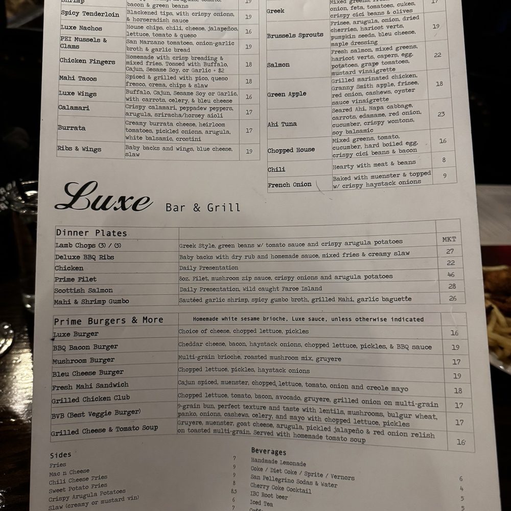 Luxe Bar & Grill - Menu - Pubs Near Me - Grosse Pointe Farms, Michigan