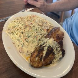 Blackened Stuffed Catfish with Ponchatrain sauce