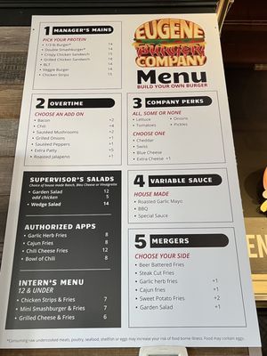 Menu photo 7 Eugene Burger Company Eugene, OR