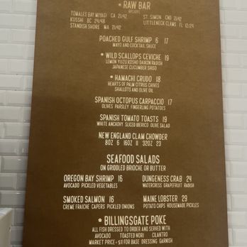 Billingsgate - Read between the sheets - Seafood Near Me - San Francisco, California