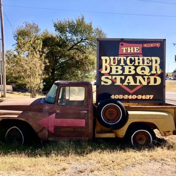 Butcher BBQ Stand - Outdoor signage. Spot the sign, find the place. - Barbeque Near Me - Wellston, Oklahoma Butcher BBQ Stand - Outdoor signage. Spot the sign, find the place. - Barbeque Near Me - Wellston, Oklahoma