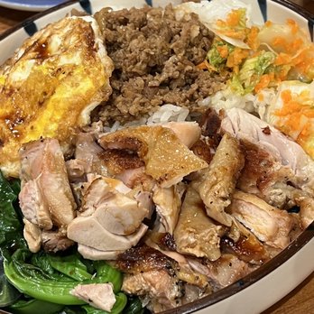 Yu Noodles - R4. Chicken Leg over Rice with Poached Egg - Chinese Near Me - Fairfax, Virginia Yu Noodles - R4. Chicken Leg over Rice with Poached Egg - Chinese Near Me - Fairfax, Virginia