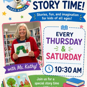 Earl’s Corner Used Books - Children's Story Time every Thursday and Saturday at 10:30 AM - Used Bookstore Near Me - Hollister, California Earl’s Corner Used Books - Children's Story Time every Thursday and Saturday at 10:30 AM - Used Bookstore Near Me - Hollister, California
