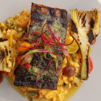 Blue Ridge Kitchen - Salmon with succotash... sooo GOOD - Southern Near Me - Sebastopol, California Blue Ridge Kitchen - Salmon with succotash... sooo GOOD - Southern Near Me - Sebastopol, California