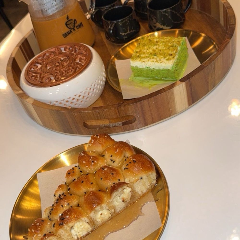 Sana'a Cafe - Honeycomb, Pistachio Milk Cake - Coffee & Tea Near Me - Sacramento, California Sana'a Cafe - Honeycomb, Pistachio Milk Cake - Coffee & Tea Near Me - Sacramento, California