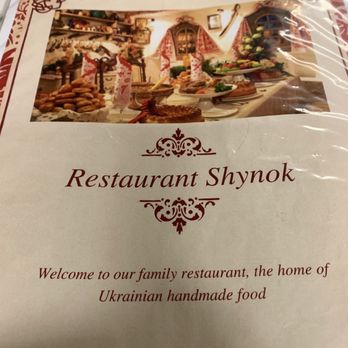 Shynok Restaurant - The menu - Ukrainian Near Me - Regina, Saskatchewan