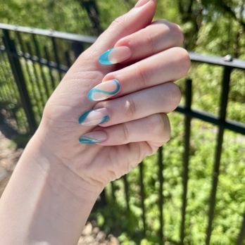 Shero Nail Spa - Transparent blue French gel x - Nail Salons Near Me - New York, New York Shero Nail Spa - Transparent blue French gel x - Nail Salons Near Me - New York, New York
