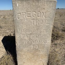 Oregon Trail Historic Marker - A sobering spot designated by the state of Wyoming in 1913. Here marks a memorial to the people who traveled the Oregon Trail