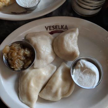 Veselka - 2 cheese/2 potato pierogi - Ukrainian Near Me - New York, New York Veselka - 2 cheese/2 potato pierogi - Ukrainian Near Me - New York, New York