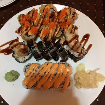 Carytown Sushi - Top to bottom: spicy girl (the best!), spider roll, spicy shrimp - Sushi Bars Near Me - Richmond, Virginia