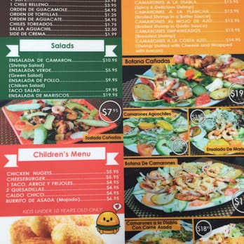 Cañadas Grill - their new menu - Mexican Near Me - Long Beach, California