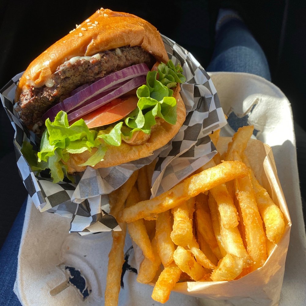 A+ Burger - Cheeseburger with crispy fries - Burgers Near Me - Oakland, California A+ Burger - Cheeseburger with crispy fries - Burgers Near Me - Oakland, California
