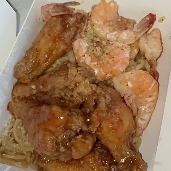 Blue Saigon - Candy Wings & Butter Garlic Shrimp over Garlic Noodles 11/26/25 - Asian Fusion Near Me - Pittsburg, California