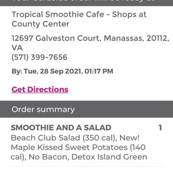 Tropical Smoothie Cafe - Proof that I said no bacon - Juice Bars & Smoothies Near Me - Manassas, Virginia Tropical Smoothie Cafe - Proof that I said no bacon - Juice Bars & Smoothies Near Me - Manassas, Virginia