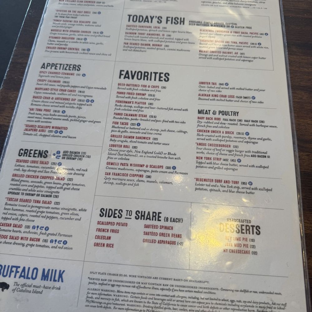 Bluewater Avalon - Menu - Seafood Near Me - Avalon, California Bluewater Avalon - Menu - Seafood Near Me - Avalon, California