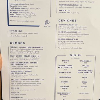Belly Fish - Menu - Sushi Bars Near Me - Miami, Florida Belly Fish - Menu - Sushi Bars Near Me - Miami, Florida