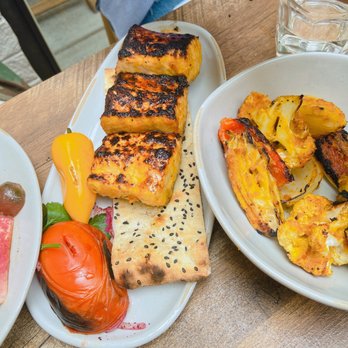 Delbar Middle Eastern - Salmon and grilled veggies - Persian/Iranian Near Me - Atlanta, Georgia