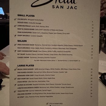 Stella San Jac - Menu - New American Near Me - Austin, Texas Stella San Jac - Menu - New American Near Me - Austin, Texas