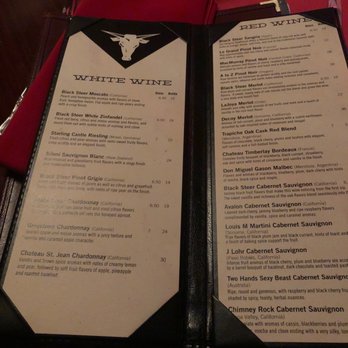Black Steer - a menu for a restaurant - Steakhouses Near Me - Yankton, South Dakota