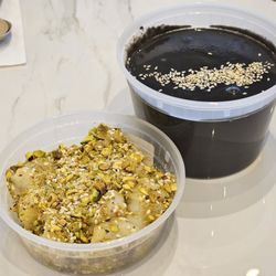 Pistachio mochi $6.99 and black sesame soup