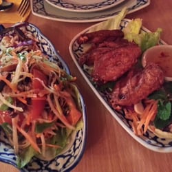 Rosebud Thai Restaurant - Papaya salad and fried chicken