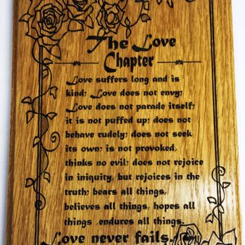 MGM Laser Works - The Love Chapter Oak Wood 8'x12' $30 - Engraving Near Me - Forest Grove, Oregon MGM Laser Works - The Love Chapter Oak Wood 8'x12' $30 - Engraving Near Me - Forest Grove, Oregon