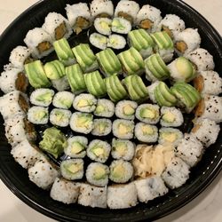 Wasabi Sushi - This is avocado rolls, fried sweet potato roll and the green goddess roll. So fresh and yummy.