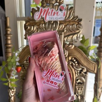 Mitri's Delights - Strawberry waffle cone - Desserts Near Me - San Diego, California Mitri's Delights - Strawberry waffle cone - Desserts Near Me - San Diego, California
