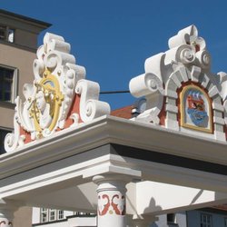 Marktbrunnen Wittenberg - Baldachin der Brunnens.