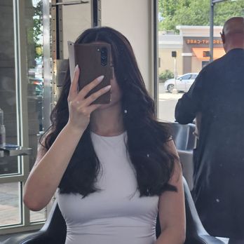 BG'S SALON - After, layers with slight curtain bangs - Hair Salons Near Me - Arlington, Virginia BG'S SALON - After, layers with slight curtain bangs - Hair Salons Near Me - Arlington, Virginia