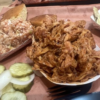 The Smoke Pit - Pulled Chicken, bbq slaw and potato salad - Barbeque Near Me - Concord, North Carolina The Smoke Pit - Pulled Chicken, bbq slaw and potato salad - Barbeque Near Me - Concord, North Carolina