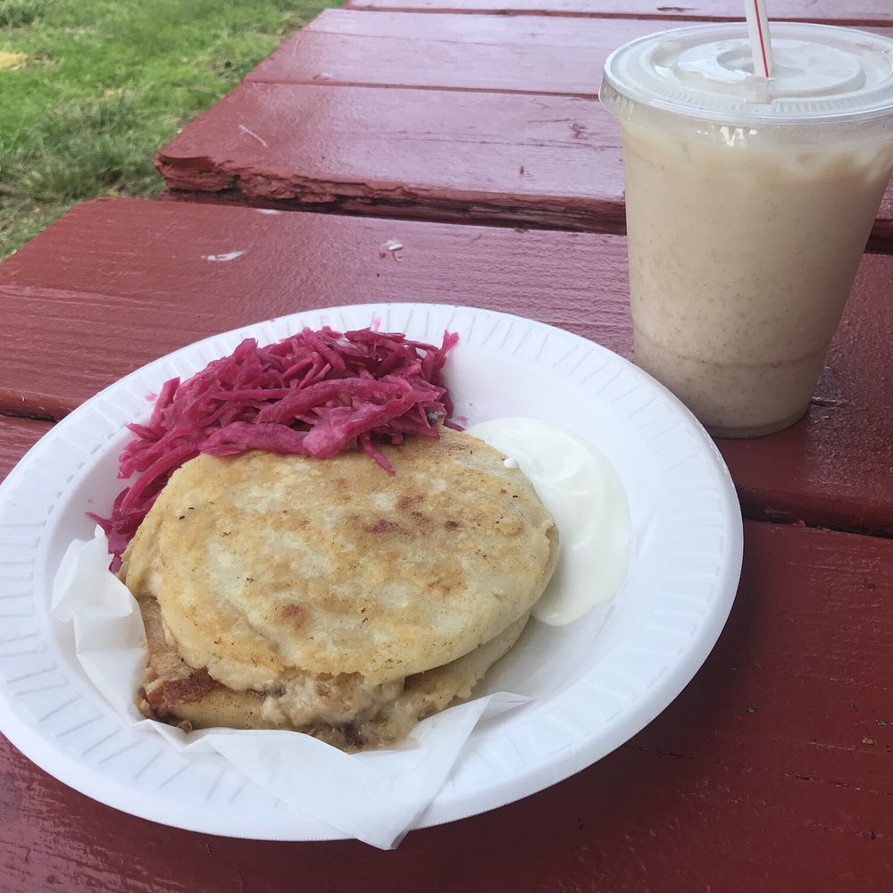 Red Hook Food Vendors - Pork and cheese pupusa and horchata - Food Stands Near Me - Brooklyn, New York Red Hook Food Vendors - Pork and cheese pupusa and horchata - Food Stands Near Me - Brooklyn, New York