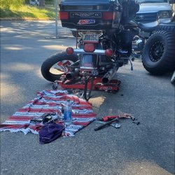 Dirt Cheap Cycle - Towed the bike to him he gave me the tools I didn't have got it off he changed out tire was back on road in a hour