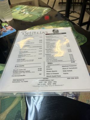 Menu photo 3 Ophelia’s Galveston, TX