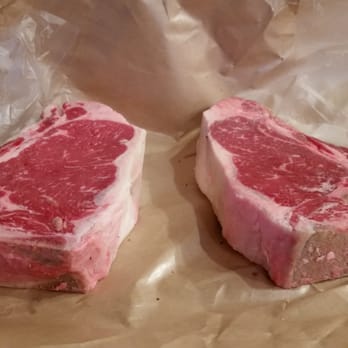 B & E Meats and Seafood - Two freshly cut T-bones. Came with some preparation advice. - Butcher Near Me - Seattle, Washington