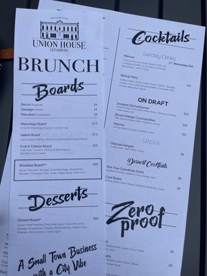Menu photo 2 Union House Cedarburg Cedarburg, WI