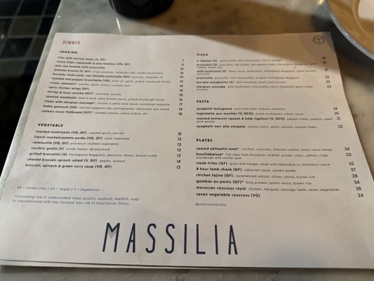 Menu photo 6 Massilia Santa Monica, CA