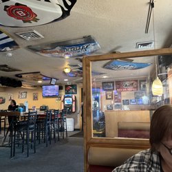 Hitchin' Post - View from our booth! If you like to watch television--this place has tvs at each table!