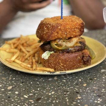 Deck. - Western burger on French toast - Hawaiian Near Me - Honolulu, Hawaii