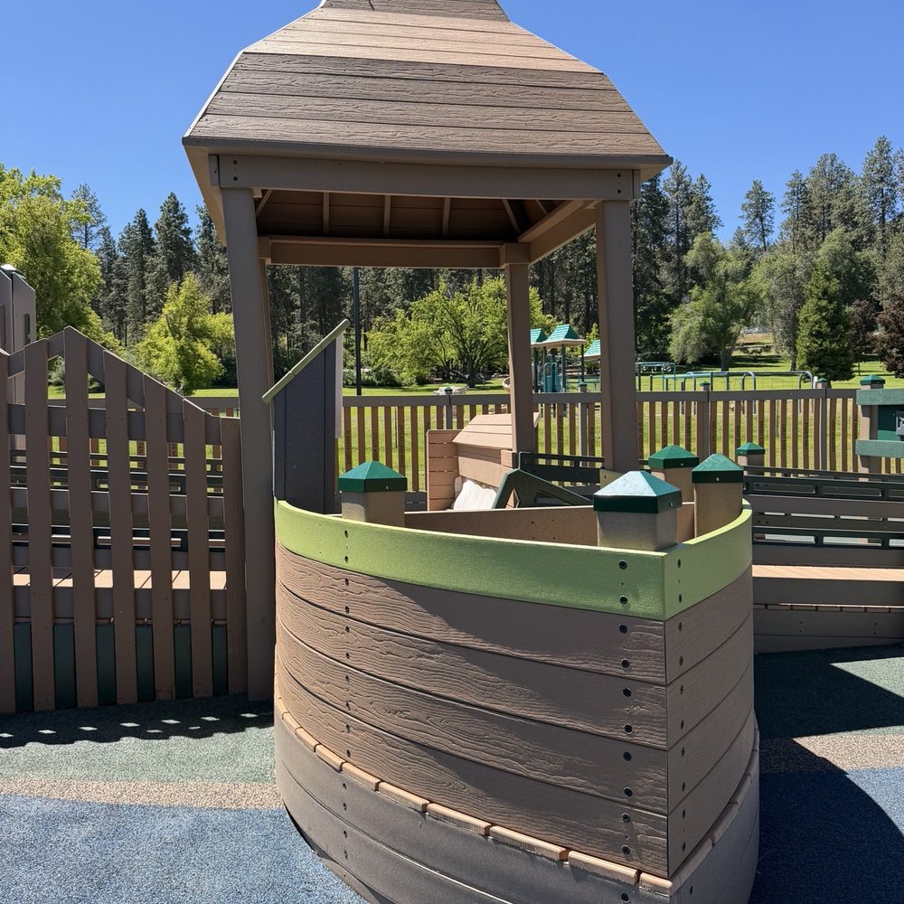 Moore Park Playground - The bow of the ship which holds the steering wheel, and a swaying surprise awaits those who visit the stern of the ship. - Playgrounds Near Me - Klamath Falls, Oregon Moore Park Playground - The bow of the ship which holds the steering wheel, and a swaying surprise awaits those who visit the stern of the ship. - Playgrounds Near Me - Klamath Falls, Oregon