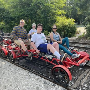Rail Explorers Rhode Island Division - Getting ready to peddle the rails. - Tours Near Me - Portsmouth, Rhode Island Rail Explorers Rhode Island Division - Getting ready to peddle the rails. - Tours Near Me - Portsmouth, Rhode Island