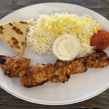 Kabob Cafe - Chicken Shish Kabob Plate (all rice, no salad) - Mediterranean Near Me - Foothill Ranch, California Kabob Cafe - Chicken Shish Kabob Plate (all rice, no salad) - Mediterranean Near Me - Foothill Ranch, California
