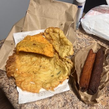 Rancho de Don Moncho - Empanadas De Carne Alcapurrias de Carne.. Bacalaitos. (Cod Fish Fritter - flour, cod fish, cilantro and spices) - Food Trucks Near Me - Winston Salem, North Carolina Rancho de Don Moncho - Empanadas De Carne Alcapurrias de Carne.. Bacalaitos. (Cod Fish Fritter - flour, cod fish, cilantro and spices) - Food Trucks Near Me - Winston Salem, North Carolina