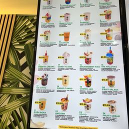 Drink menu Drink menu